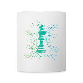 König Schach Symbol Farben Explosion Verein Logo - Tasse - Weiß - Vorne