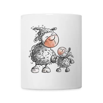 Moutons à l’agneau I Drôle de mouton I Famille - Mug blanc - blanc - Devant