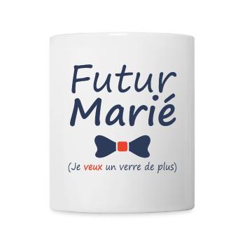 Futur marié - Je veux un verre de plus - Mariage - Mug blanc - blanc - Devant