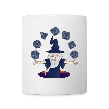 Ein Zauberer mit schwebenden Würfeln - Tasse - Weiß - Vorne