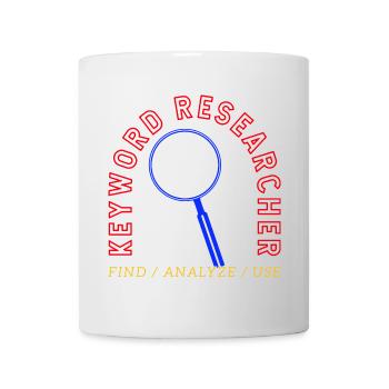 Keyword Research Magnifying Glass Logo - Mug - white - Front