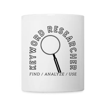 Keyword Researcher – SEO Emblem Design - Mug - white - Front