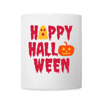 Happy halloween (Geist, Halloweenkürbis) - Tasse - Weiß - Vorne