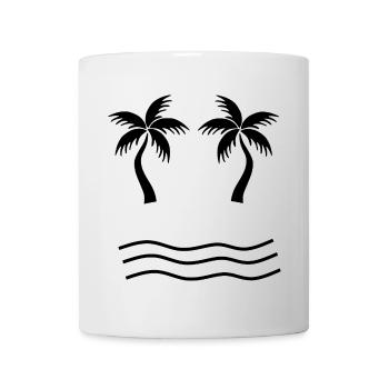 Palm Tree Black Beach Vacances Mer Été - Mug blanc - blanc - Devant