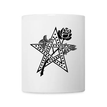 Die schwarze Rose und der Stern - Tasse - Weiß - Vorne