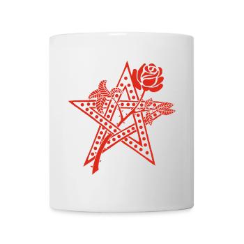 Die rote Rose und der Stern - Tasse - Weiß - Vorne