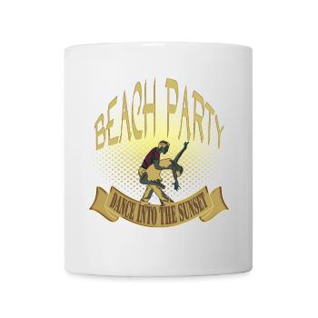 danse de fête sur la plage au coucher du soleil - Mug blanc - blanc - Devant