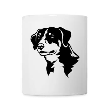 Tête de chien de montagne Entlebucher « Black Edition » - Mug blanc - blanc - Devant