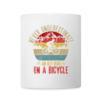 Alter Mann auf einem Fahrrad Retro-Fahrt - Tasse - Weiß - Vorne
