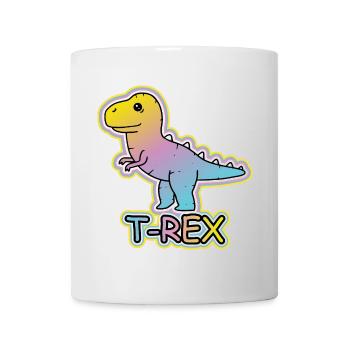 Pastel T-Rex Cartoon Design - Mug - white - Front