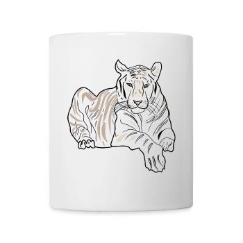 LIEGENDER TIGER - Tasse - Weiß - Vorne