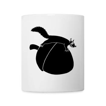 L'écureuil contre le gland (noir) - Mug blanc - blanc - Devant