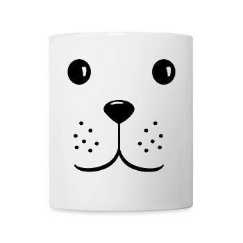 Tète de chien visage mignon - Mug blanc - blanc - Devant