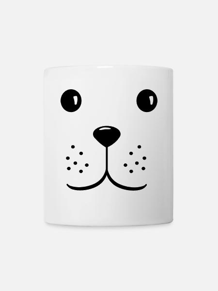 Dog head cute face - Mug - white