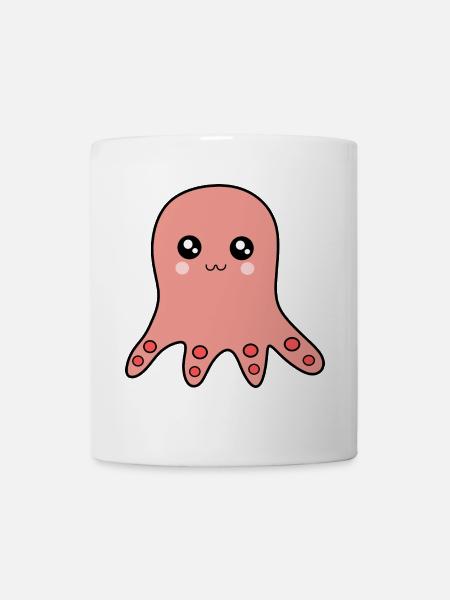 Kawaii Pieuvre Kawaii Fille Kawaii Manga - Mug blanc - blanc
