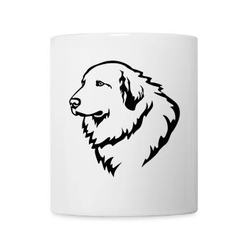 Tête de chien de montagne des Pyrénées - Mug blanc - blanc - Devant