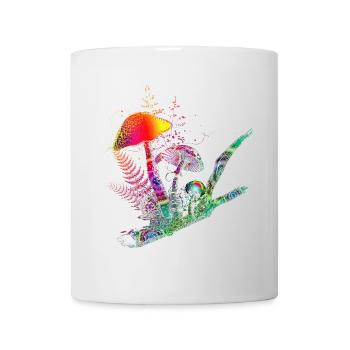 bunte Komposition Waldpilze,Gräser und Ast - Tasse - Weiß - Vorne