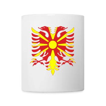 Mazedonien Albanien Flagge - Tasse - Weiß - Vorne
