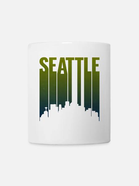 Seattle Skyline Grüngradient - Tasse - Weiß
