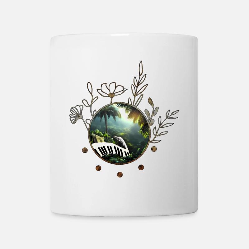 Klavier im Dschungel - Tasse - Weiß