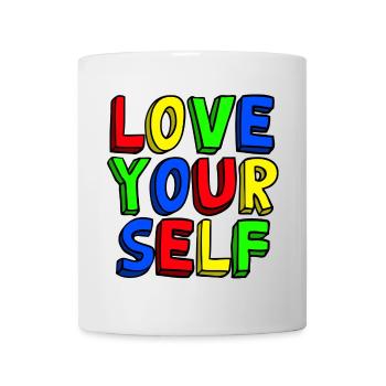 Liebe dich selbst bunte Pop Art - Tasse - Weiß - Vorne