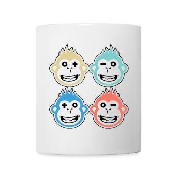 4 happy monkeys - Mug - white - Front