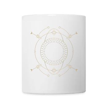 Conception de l’orbite du cercle d’étoile dorée - Mug blanc - blanc - Devant