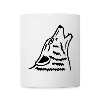 Le hurlement du loup noir - Mug blanc - blanc - Devant