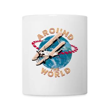 Around the world by plane - Mug - white - Front