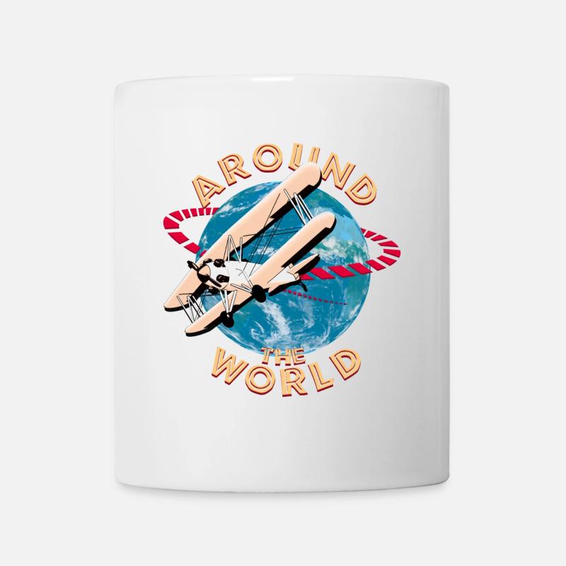 Le Tour Du Monde En Avion - Mug blanc - blanc