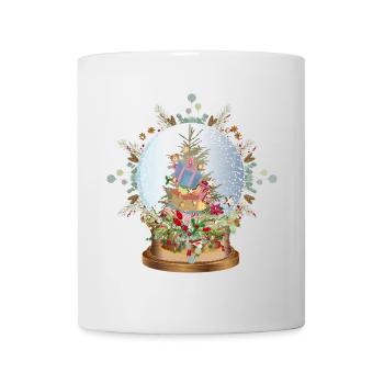 belle boule à neige nostalgique avec sapin de Noël - Mug blanc - blanc - Devant