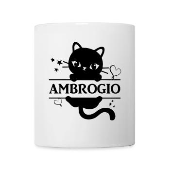Ambrogio t-shirt t-shirt gift idea cat Katze - Mug - white - Front