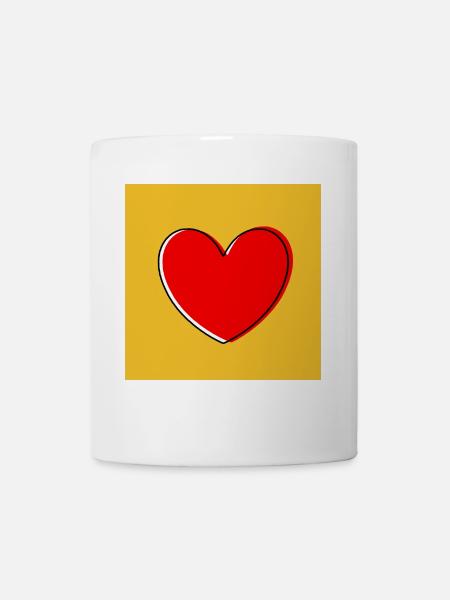 Valentinstag Rotes Herz, Valentinstag - Tasse - Weiß