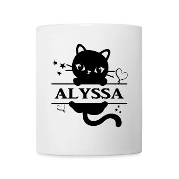 t-shirt Alyssa t-shirt cat gift idea cat - Mug - white - Front