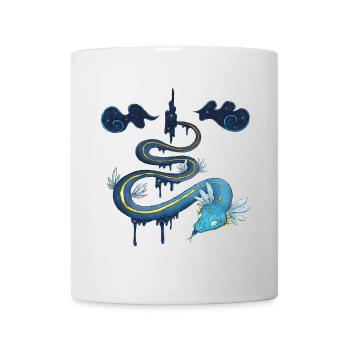 Blue Ink Spirits: Quetzalcoatl Federschlange - Tasse - Weiß - Vorne