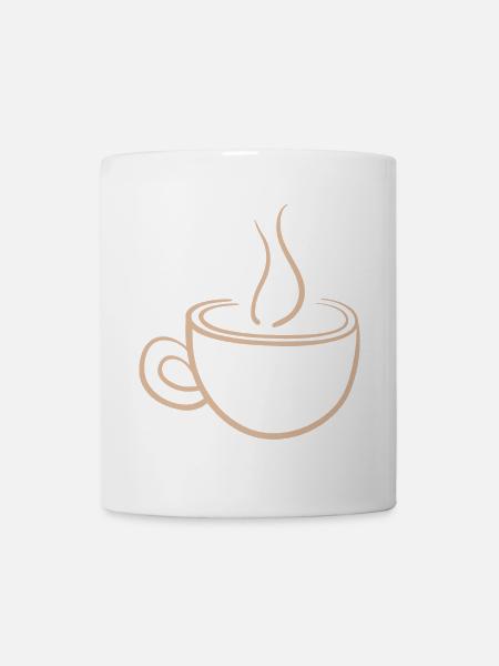Tasse à café vapeur design minimal - Mug blanc - blanc