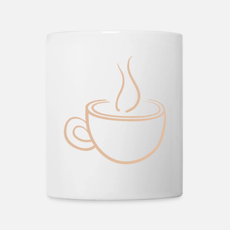 Steaming Coffee Mug Minimal Design - Mug - white