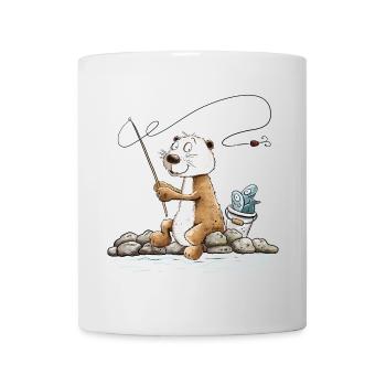 Droll Angler Otter Fishing MODARTIS - Mug - white - Front