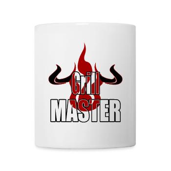 Grillmaster Grill Feuer Flammen Hörner Fleisch - Tasse - Weiß - Vorne