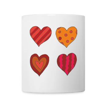 Heart variation 4er - Mug - white - Front