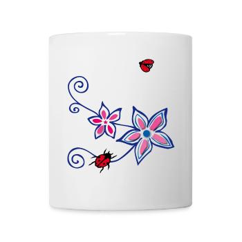 Flower with ladybug - Mug - white - Front