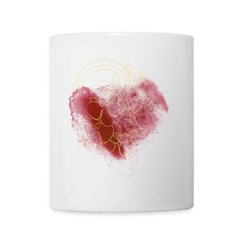 splash bunt farbe muster aufdruck comic style herz - Tasse - Weiß - Vorne