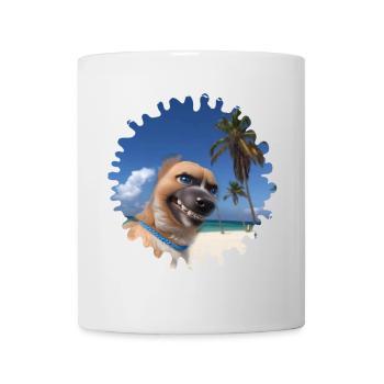 Crazy Beach Dog - Tasse - Weiß - Vorne