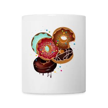jeté sauvagement ensemble tas coloré de beignets - Mug blanc - blanc - Devant