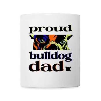 Proud Bulldog Dad Pop Art Design - Mug blanc - blanc - Devant