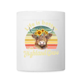 Vache bovine écossaise des Highlands - Mug blanc - blanc - Devant