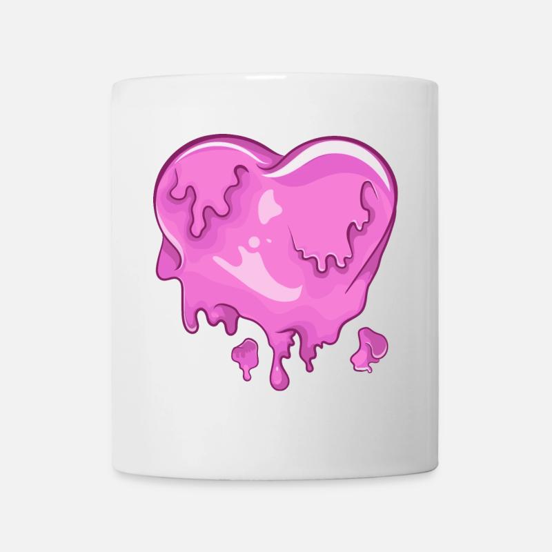 geschmolzenes Herz - Tasse - Weiß