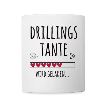 werdende Drillingstante Schwangerschaft Drillinge - Tasse - Weiß - Vorne