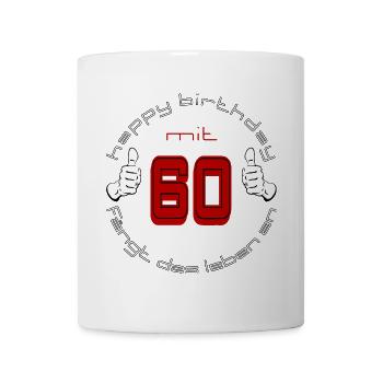 Joyeux anniversaire La vie commence à 60 ans - pouce levé - Mug blanc - blanc - Devant