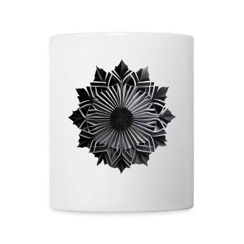 Schwarzer Origami-Stern - Tasse - Weiß - Vorne